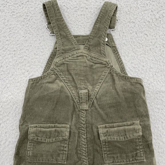 Old Navy Corduroy Bibs Baby 6/12 month Green Cargo Overalls Pockets Pants Unisex - Picture 7 of 11